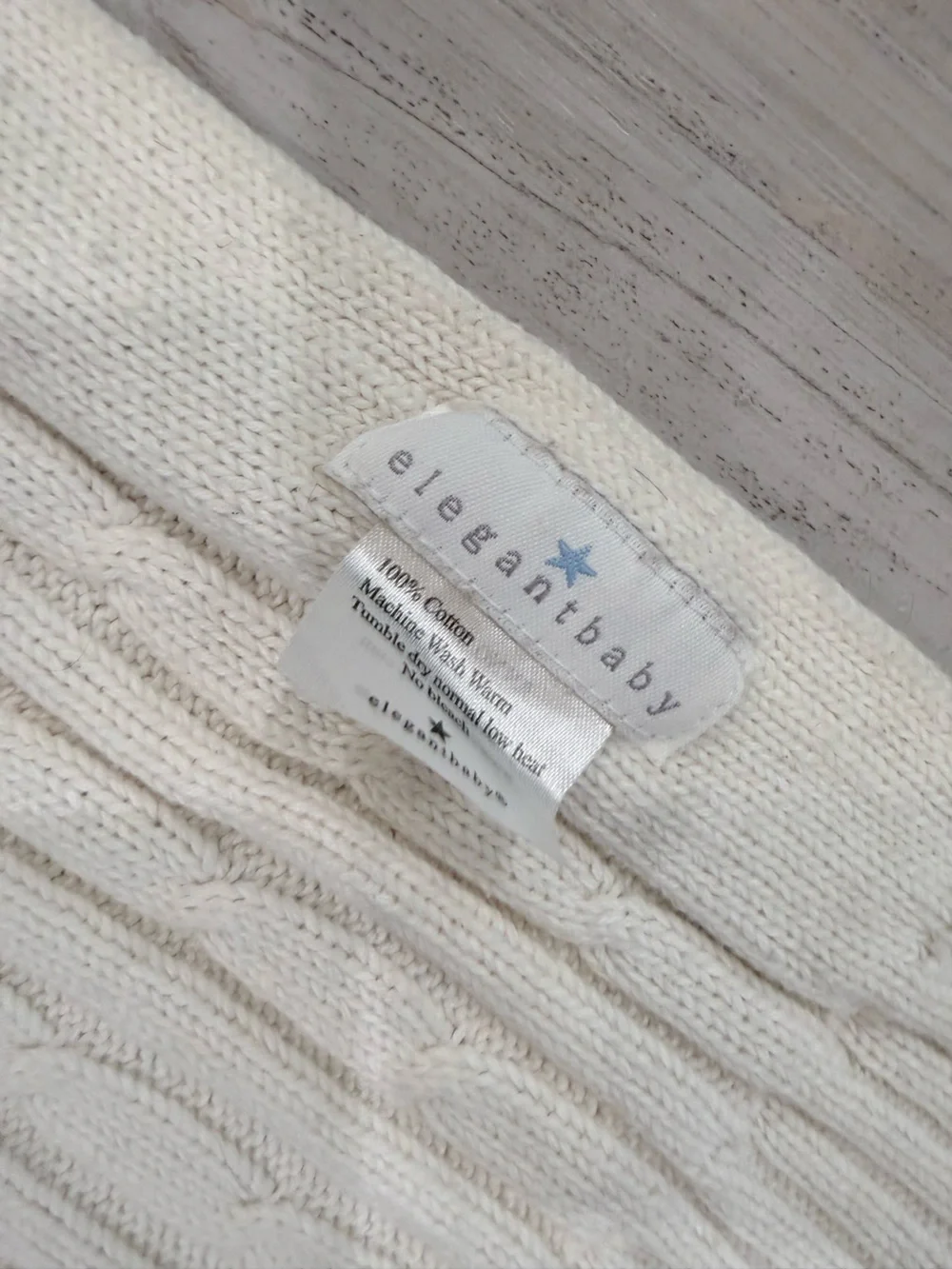 White Textured Cotton Baby Blanket - Soft Knit Bedding